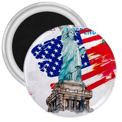 Statue Of Liberty Independence Day Poster Art 3  Magnets