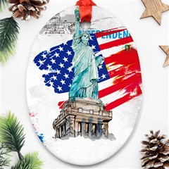 Statue Of Liberty Independence Day Poster Art Ornament (Oval)