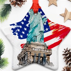 Statue Of Liberty Independence Day Poster Art Ornament (star) by Sudhe