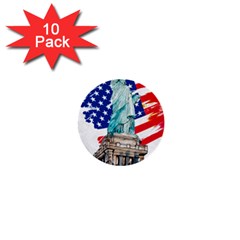 Statue Of Liberty Independence Day Poster Art 1  Mini Buttons (10 pack) 