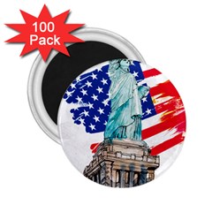 Statue Of Liberty Independence Day Poster Art 2 25  Magnets (100 Pack)  by Sudhe