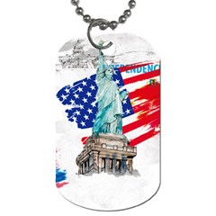 Statue Of Liberty Independence Day Poster Art Dog Tag (one Side) by Sudhe