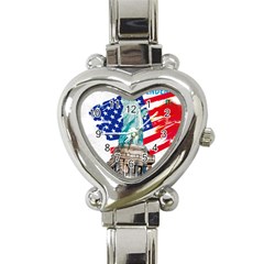 Statue Of Liberty Independence Day Poster Art Heart Italian Charm Watch