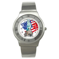 Statue Of Liberty Independence Day Poster Art Stainless Steel Watch