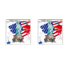 Statue Of Liberty Independence Day Poster Art Cufflinks (Square)