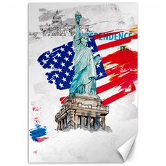 Statue Of Liberty Independence Day Poster Art Canvas 12  X 18  by Sudhe