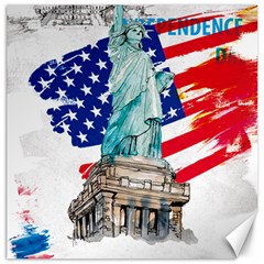 Statue Of Liberty Independence Day Poster Art Canvas 16  X 16  by Sudhe