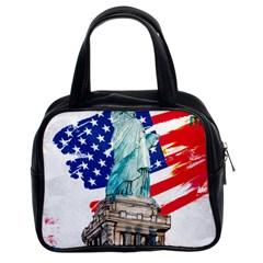 Statue Of Liberty Independence Day Poster Art Classic Handbag (two Sides) by Sudhe