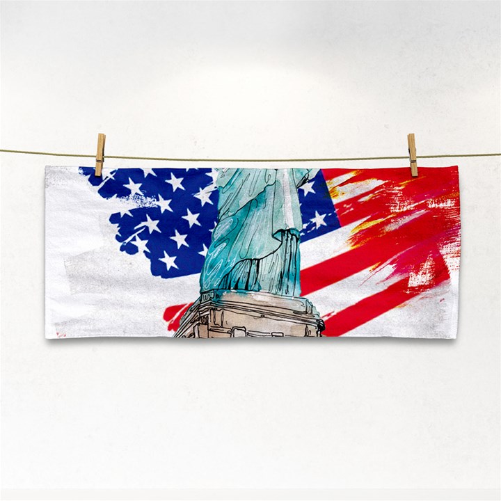 Statue Of Liberty Independence Day Poster Art Hand Towel