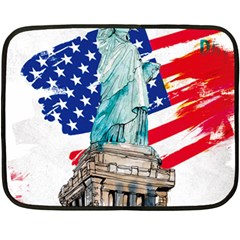 Statue Of Liberty Independence Day Poster Art Fleece Blanket (mini) by Sudhe