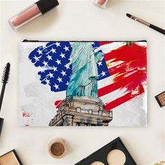 Statue Of Liberty Independence Day Poster Art Cosmetic Bag (large) by Sudhe