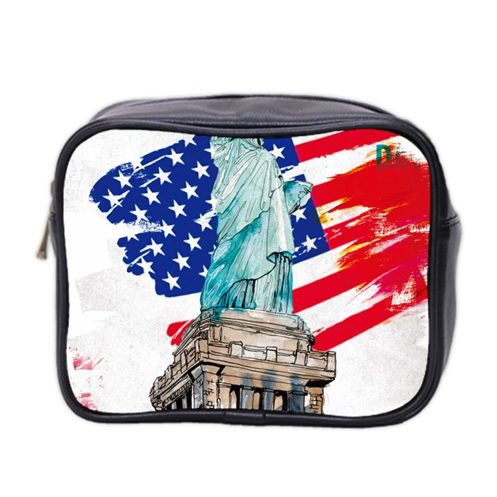 Statue Of Liberty Independence Day Poster Art Mini Toiletries Bag (Two Sides)