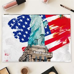 Statue Of Liberty Independence Day Poster Art Cosmetic Bag (xxl) by Sudhe