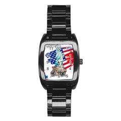 Statue Of Liberty Independence Day Poster Art Stainless Steel Barrel Watch