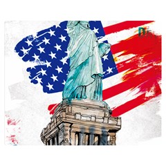 Statue Of Liberty Independence Day Poster Art Double Sided Flano Blanket (medium)  by Sudhe