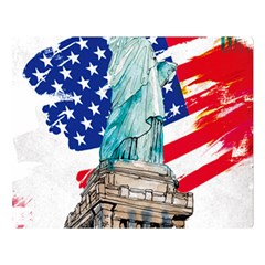 Statue Of Liberty Independence Day Poster Art Double Sided Flano Blanket (large)  by Sudhe