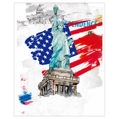 Statue Of Liberty Independence Day Poster Art Drawstring Bag (small) by Sudhe