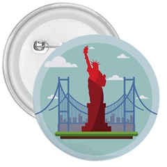 New-york-usa-liberty-landmark 3  Buttons by Sudhe