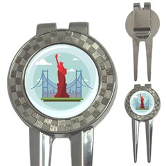 New-york-usa-liberty-landmark 3-in-1 Golf Divots by Sudhe