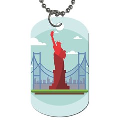 New-york-usa-liberty-landmark Dog Tag (two Sides) by Sudhe