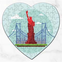 New-york-usa-liberty-landmark Jigsaw Puzzle (heart) by Sudhe