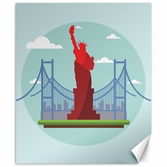 New-york-usa-liberty-landmark Canvas 8  X 10  by Sudhe