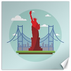 New-york-usa-liberty-landmark Canvas 16  X 16  by Sudhe