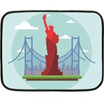 New-york-usa-liberty-landmark Double Sided Fleece Blanket (Mini)  35 x27  Blanket Front