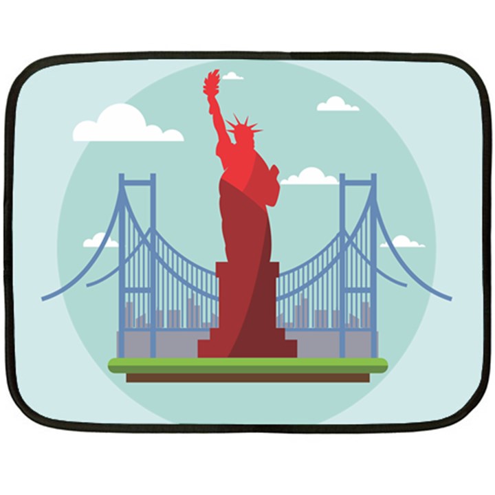 New-york-usa-liberty-landmark Double Sided Fleece Blanket (Mini) 