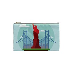 New-york-usa-liberty-landmark Cosmetic Bag (small) by Sudhe