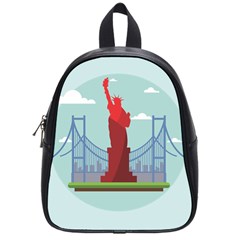 New-york-usa-liberty-landmark School Bag (small) by Sudhe