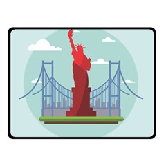 New-york-usa-liberty-landmark Double Sided Fleece Blanket (small)  by Sudhe