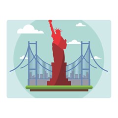 New-york-usa-liberty-landmark Double Sided Flano Blanket (mini)  by Sudhe