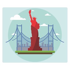 New-york-usa-liberty-landmark Double Sided Flano Blanket (small)  by Sudhe