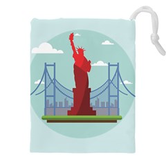 New-york-usa-liberty-landmark Drawstring Pouch (4xl) by Sudhe