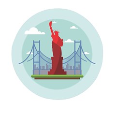 New-york-usa-liberty-landmark Mini Round Pill Box (pack Of 5) by Sudhe