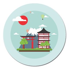 Japan-landmark-landscape-view Magnet 5  (round) by Sudhe