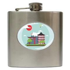 Japan-landmark-landscape-view Hip Flask (6 Oz) by Sudhe