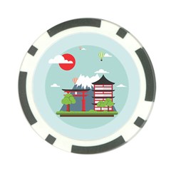 Japan-landmark-landscape-view Poker Chip Card Guard by Sudhe