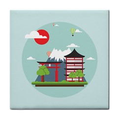 Japan-landmark-landscape-view Face Towel by Sudhe