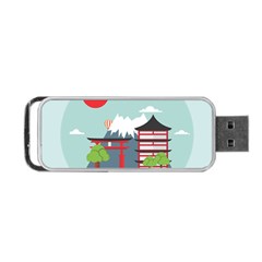 Japan-landmark-landscape-view Portable Usb Flash (one Side) by Sudhe