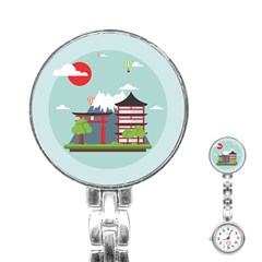 Japan-landmark-landscape-view Stainless Steel Nurses Watch by Sudhe