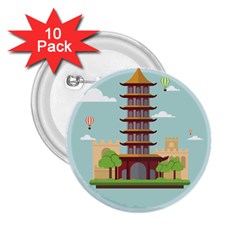 China-landmark-landscape-chinese 2 25  Buttons (10 Pack)  by Sudhe