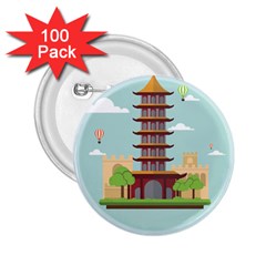 China-landmark-landscape-chinese 2 25  Buttons (100 Pack)  by Sudhe