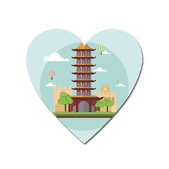 China-landmark-landscape-chinese Heart Magnet by Sudhe