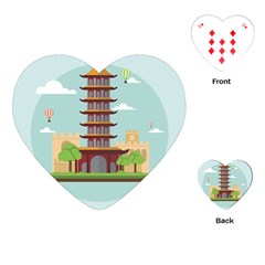 China-landmark-landscape-chinese Playing Cards Single Design (heart) by Sudhe