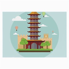 China-landmark-landscape-chinese Large Glasses Cloth (2 Sides) by Sudhe