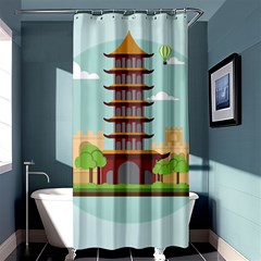 China-landmark-landscape-chinese Shower Curtain 36  X 72  (stall)  by Sudhe