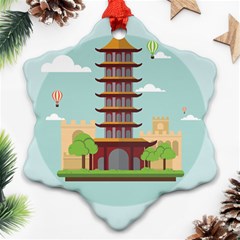 China-landmark-landscape-chinese Snowflake Ornament (two Sides) by Sudhe