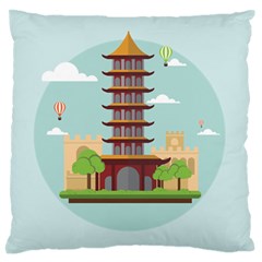 China-landmark-landscape-chinese Large Flano Cushion Case (one Side) by Sudhe